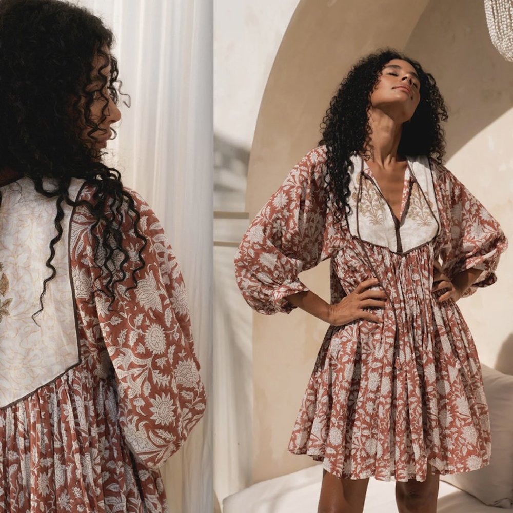 * sold*  NWT Daughters Of India Mini Dress Chestnut